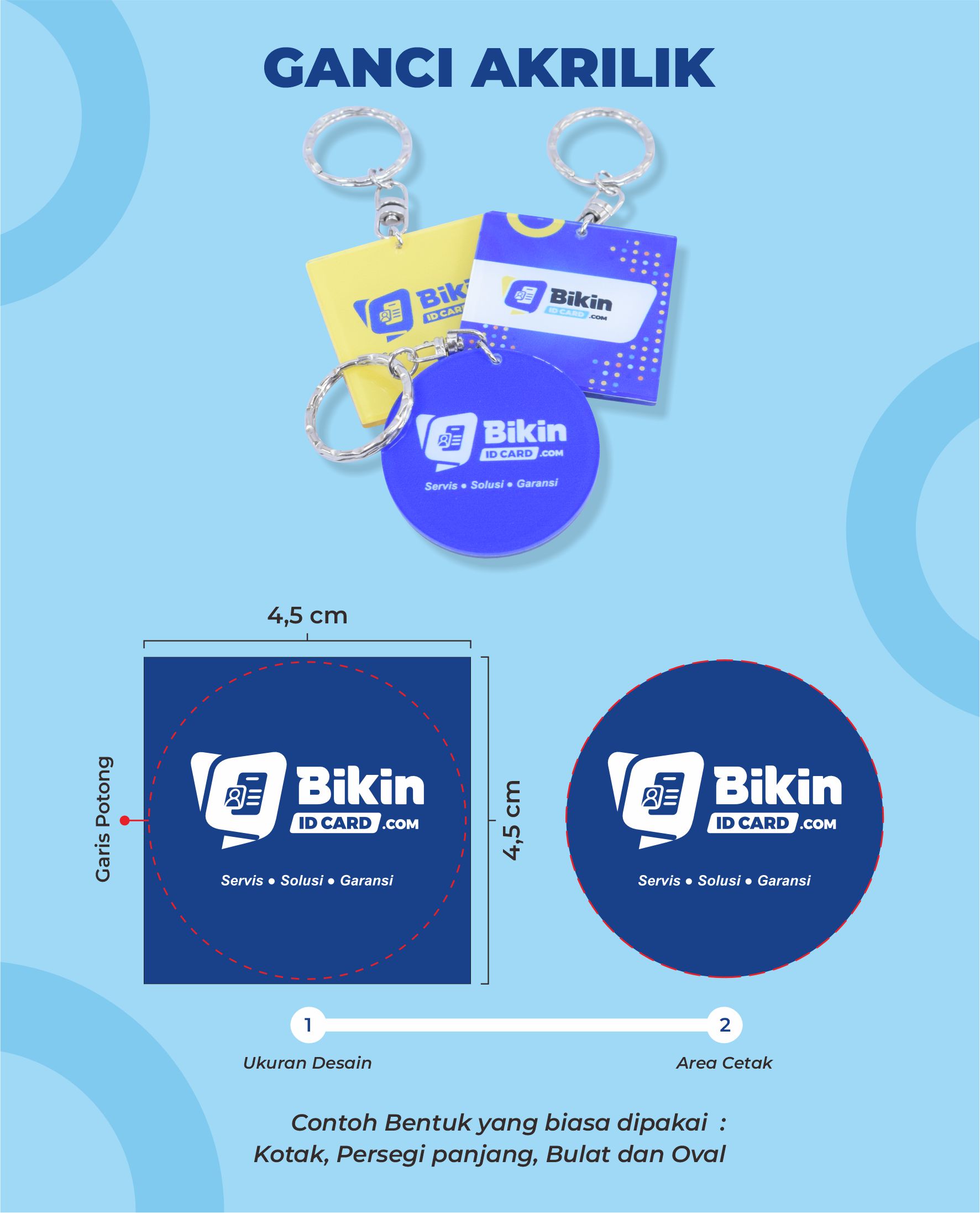 Panduan Ukuran Membuat Gantungan Kunci Akrilik